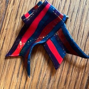 3/$25 💜 Handmade Vintage Striped Ribbon Brooch
